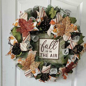 🍂 “Fall Is in the Air” Woodland Wreath 🌲🍁